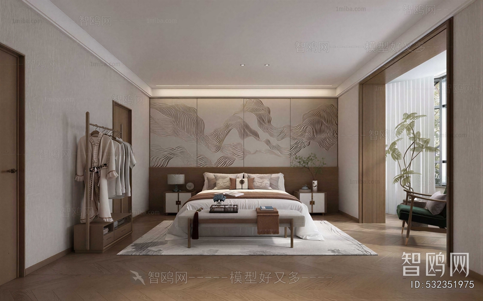 Wabi-sabi Style Bedroom