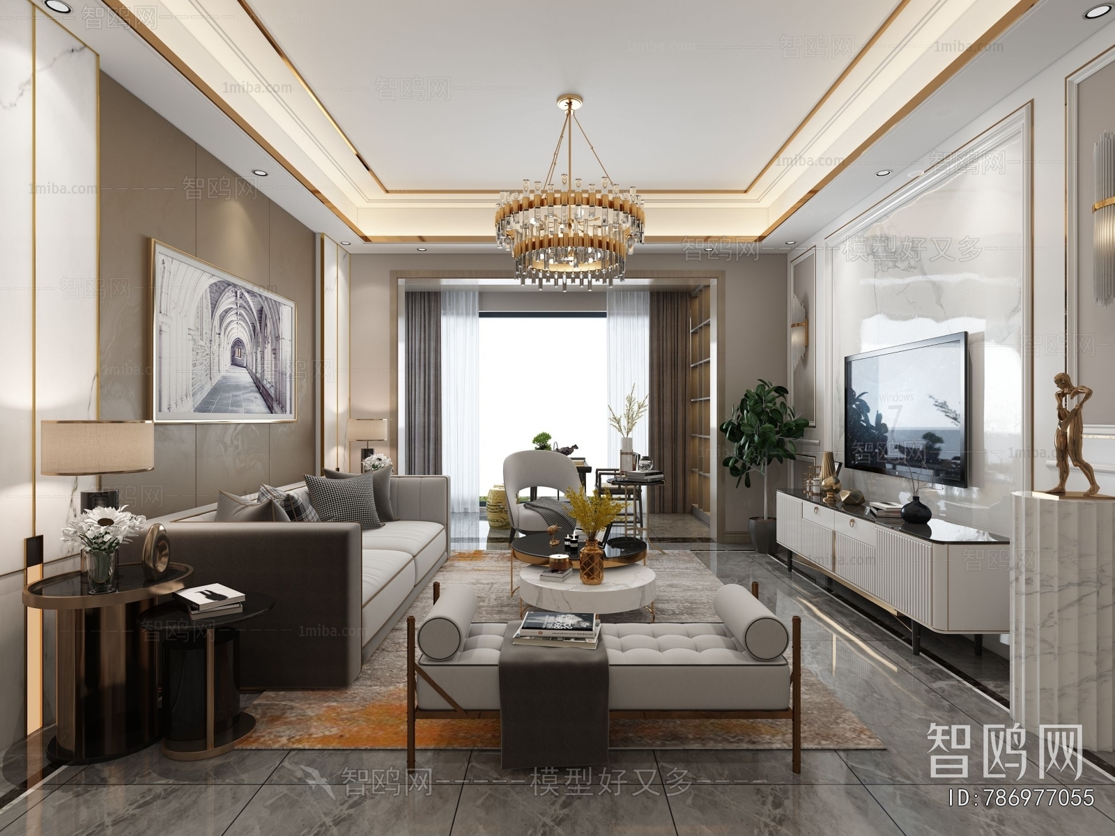 New Chinese Style A Living Room