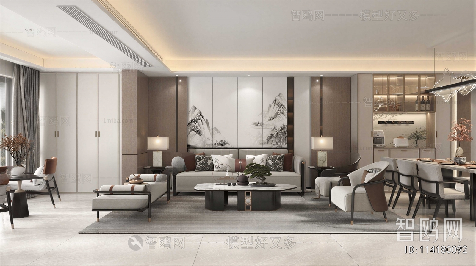 New Chinese Style A Living Room