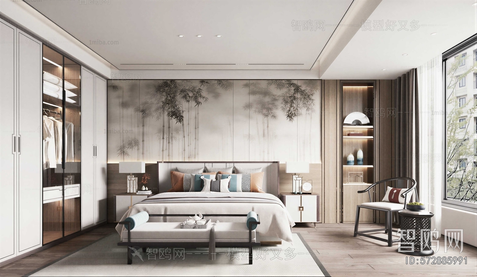 New Chinese Style Bedroom