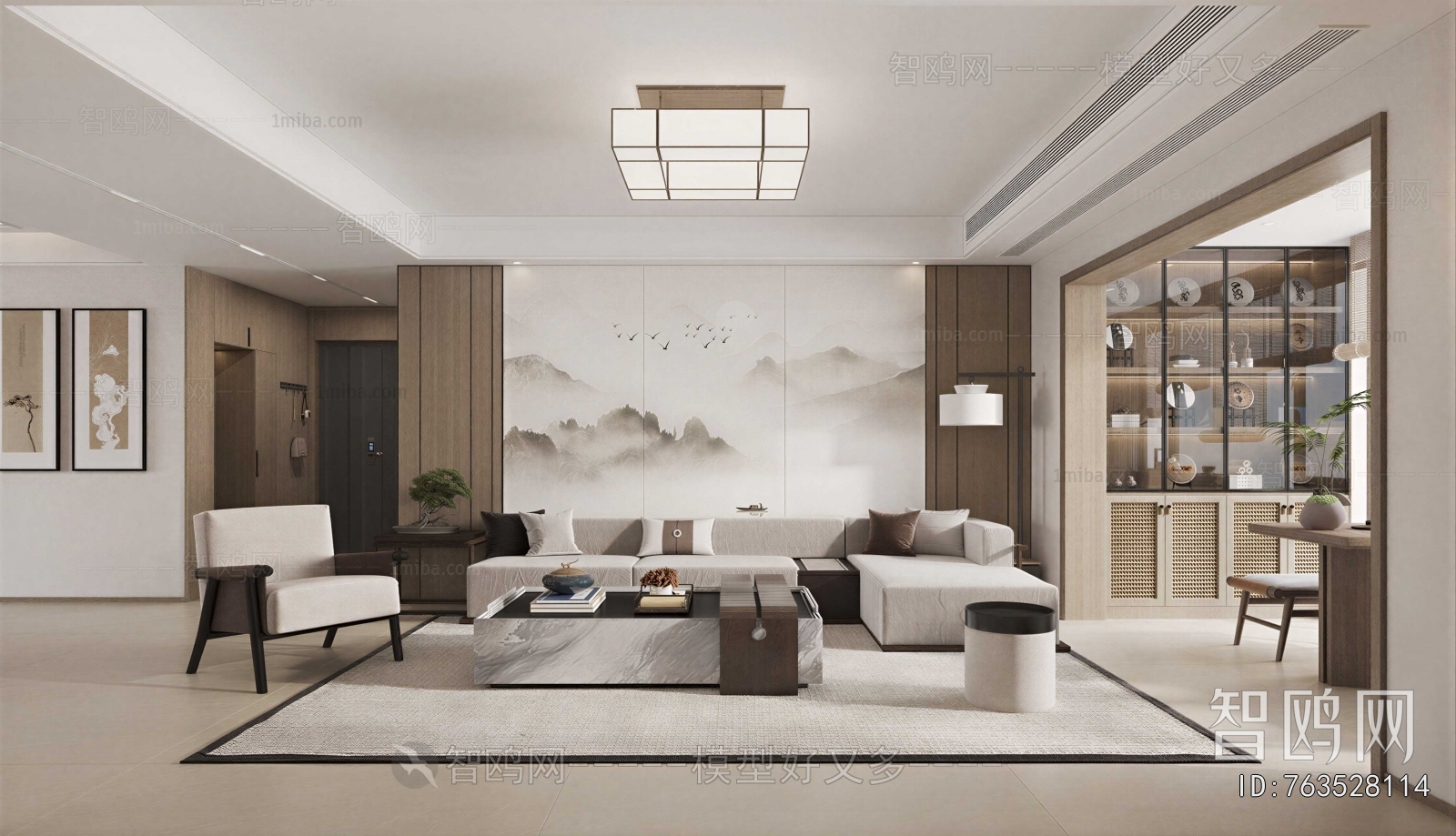 New Chinese Style A Living Room