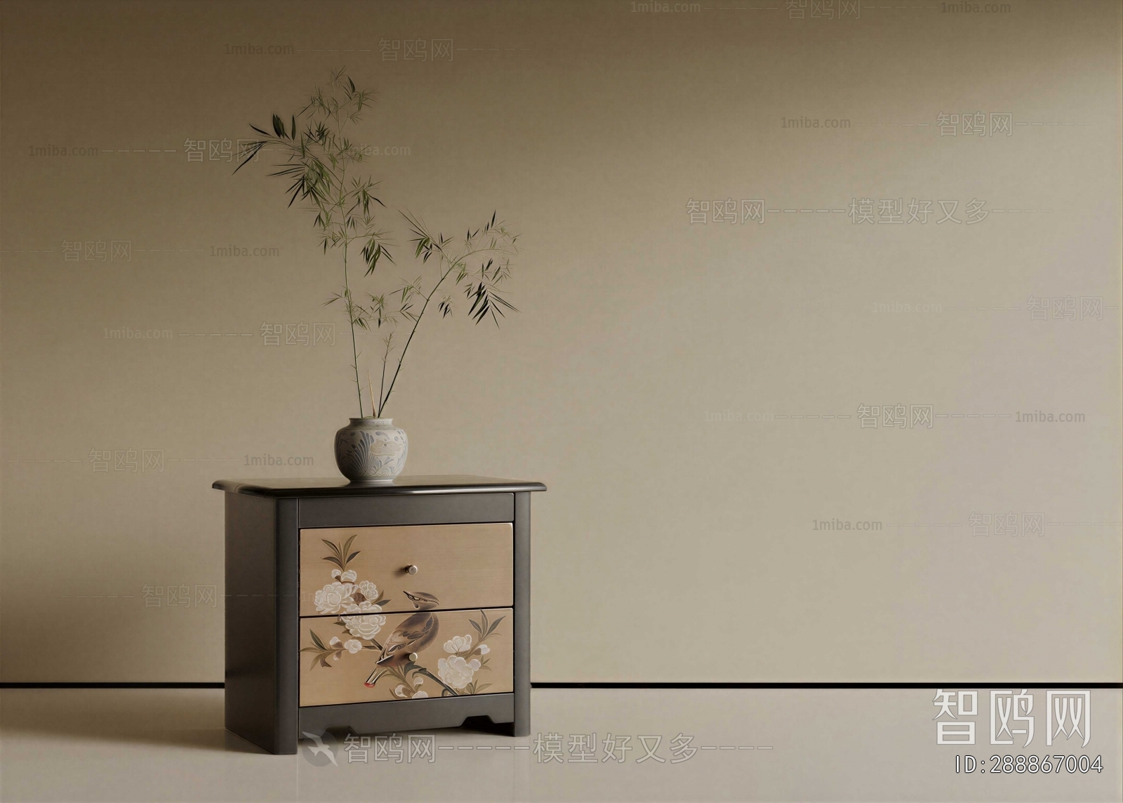 New Chinese Style Bedside Cupboard