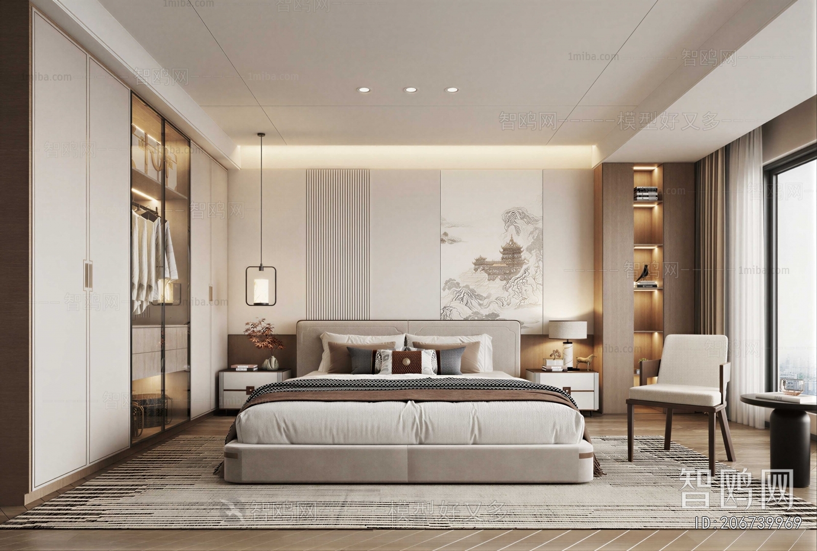 New Chinese Style Bedroom