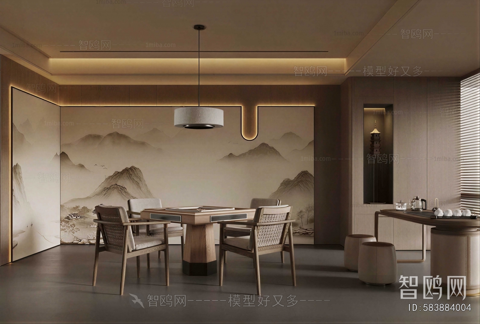 New Chinese Style Chess And Card Room