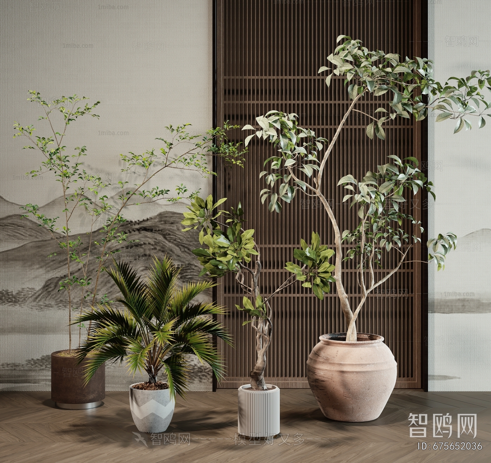 Modern Ground Green Plant Potted Plants