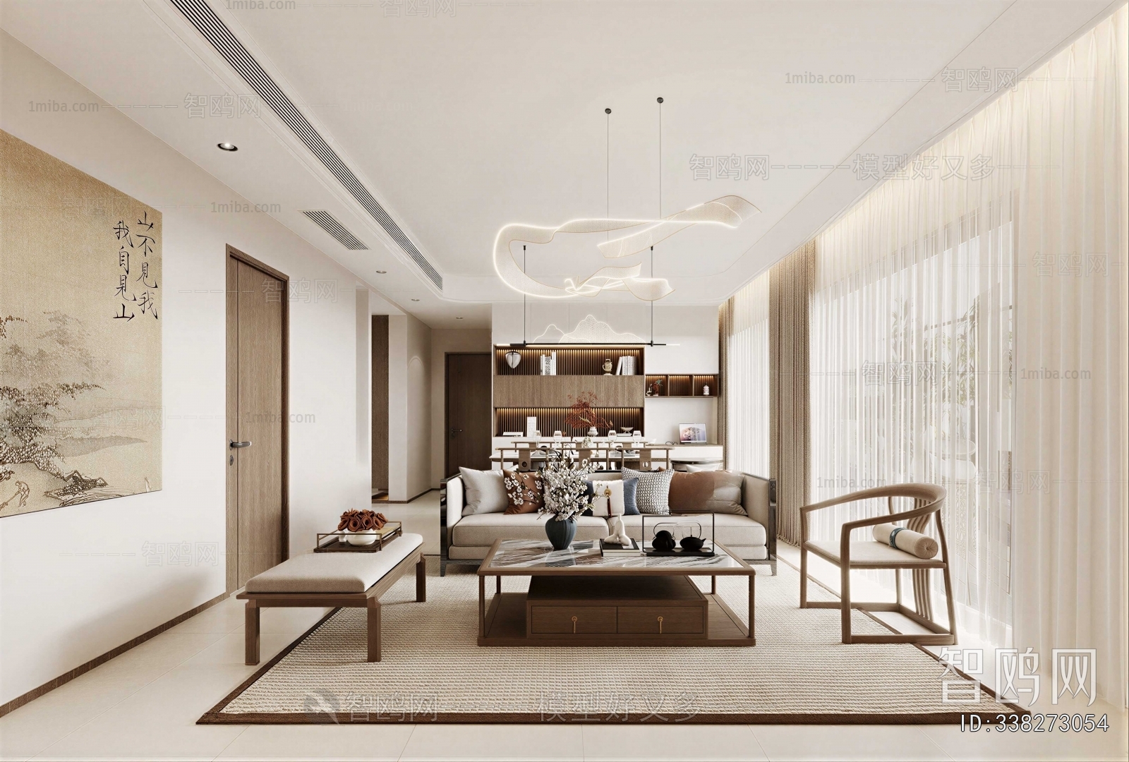 New Chinese Style A Living Room