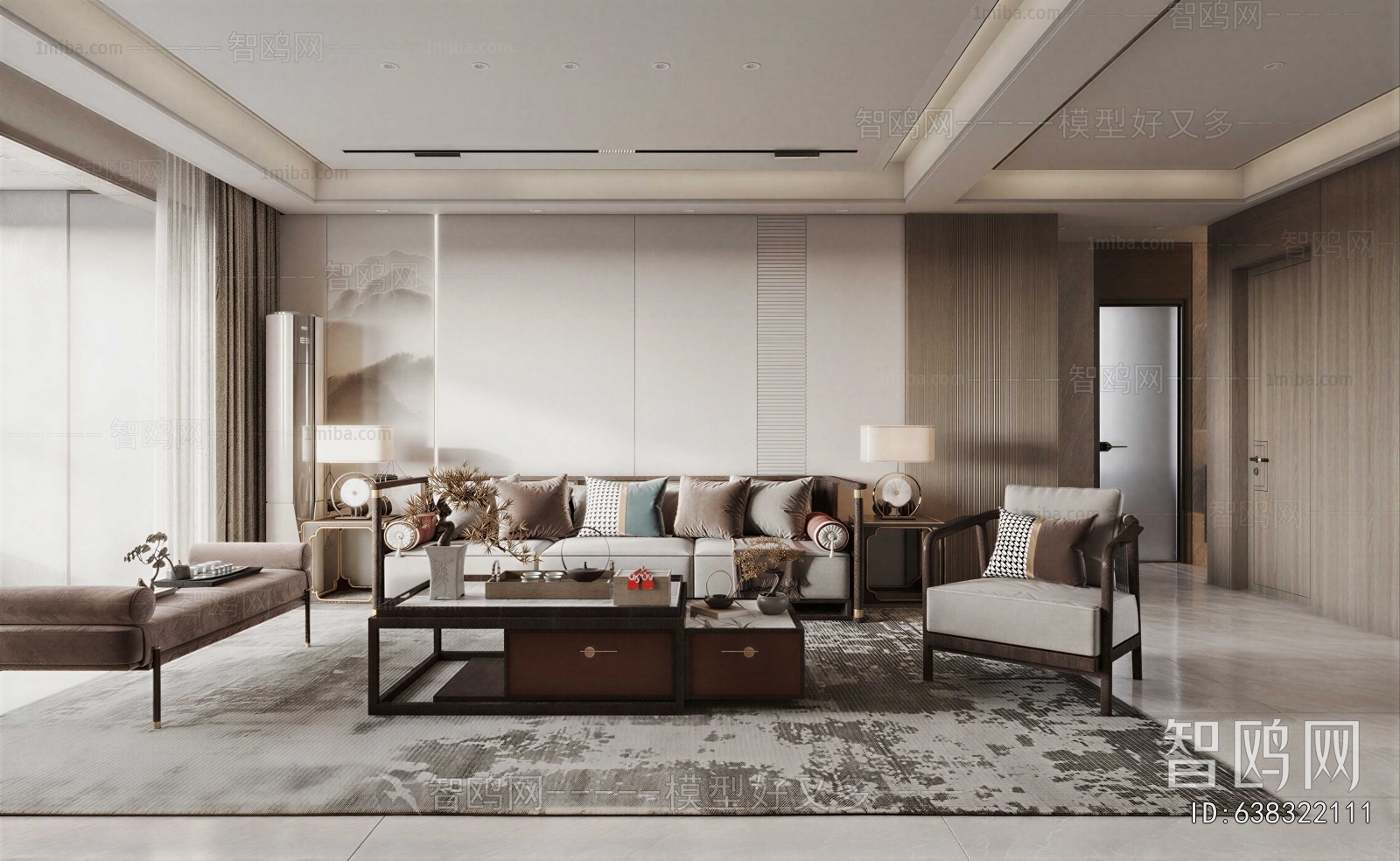 New Chinese Style A Living Room