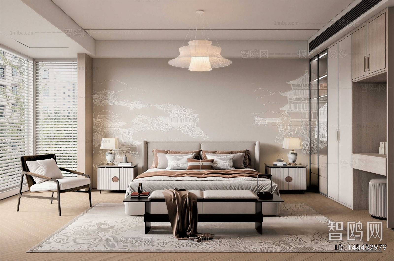 New Chinese Style Bedroom