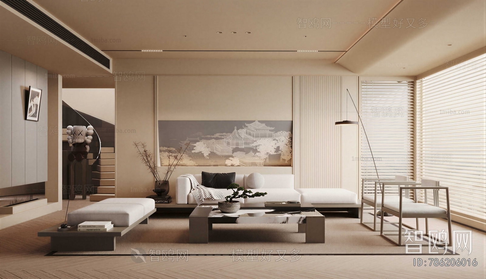 New Chinese Style A Living Room