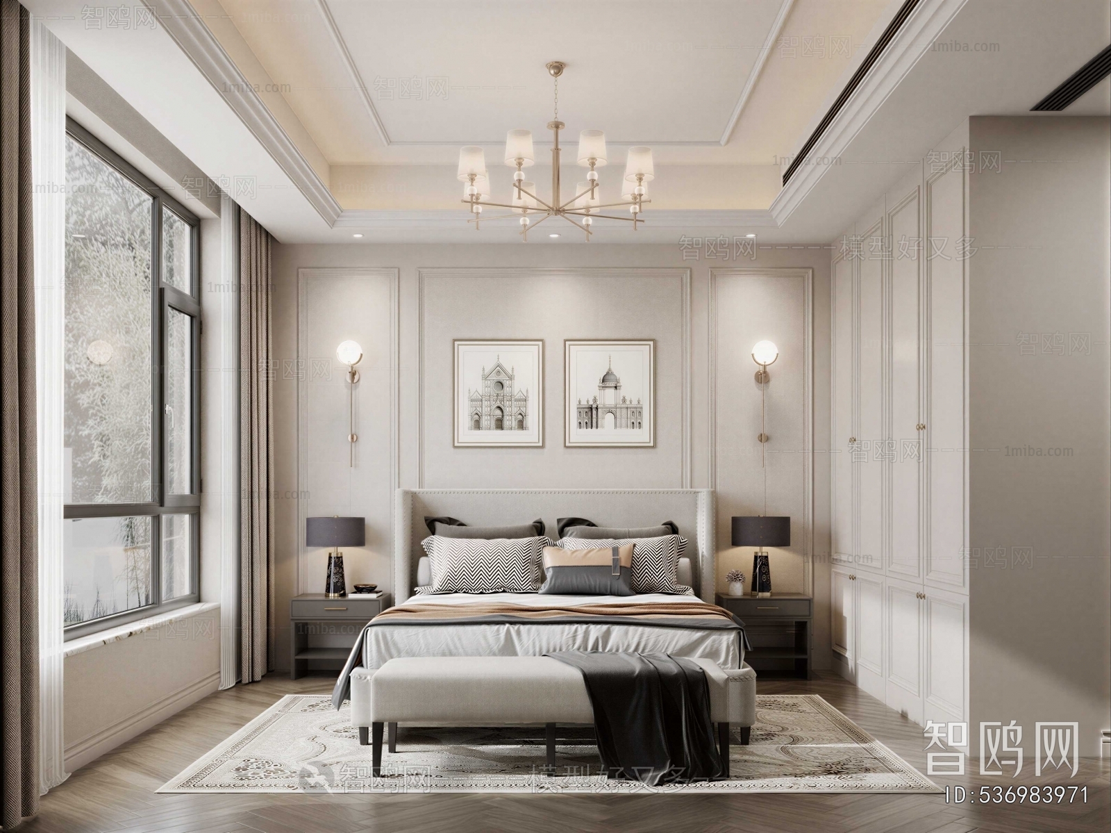 Simple European Style Bedroom