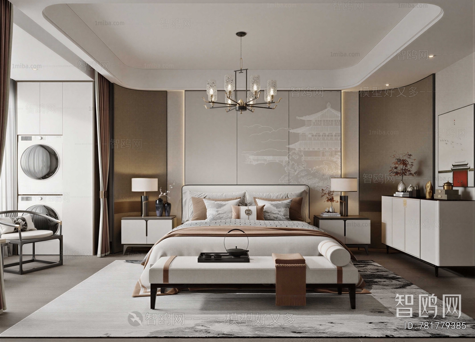 New Chinese Style Bedroom