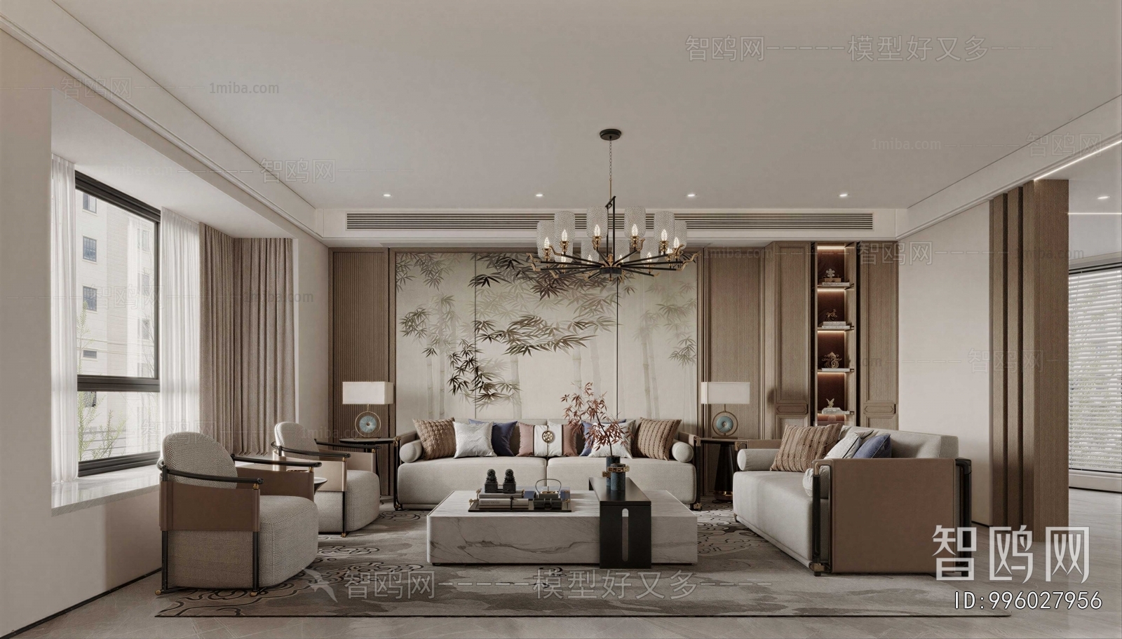 New Chinese Style A Living Room