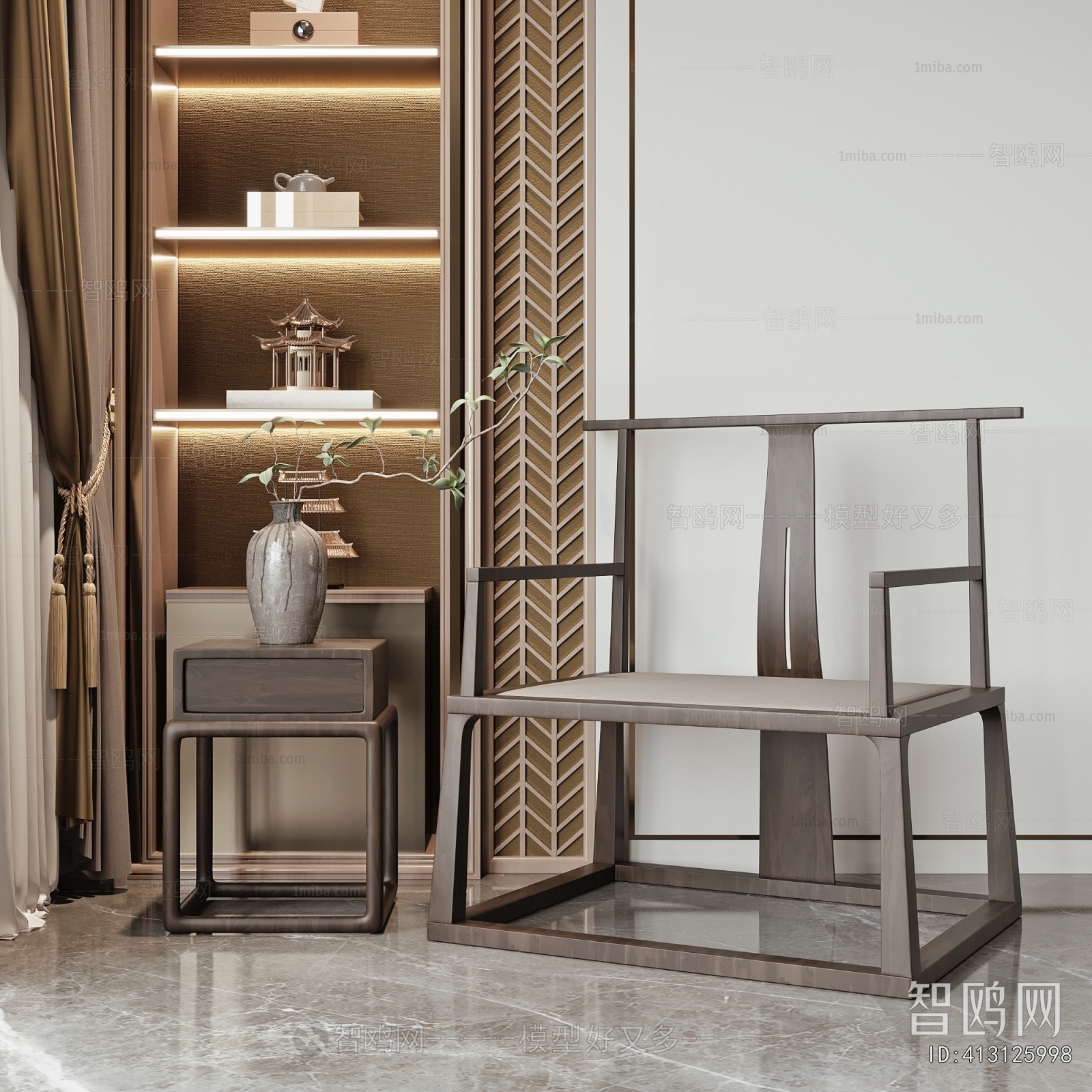 New Chinese Style Lounge Chair