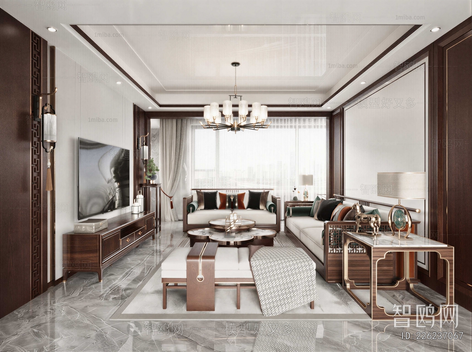 New Chinese Style A Living Room