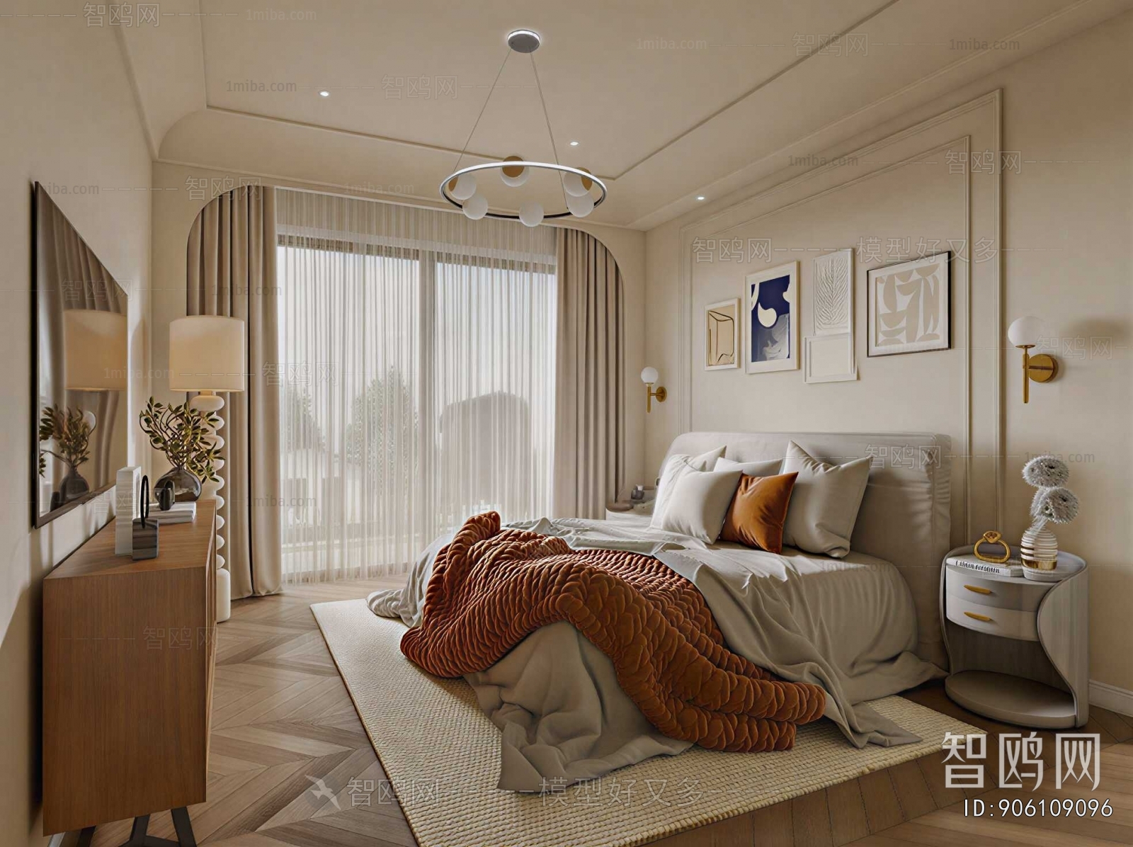 Simple European Style Bedroom