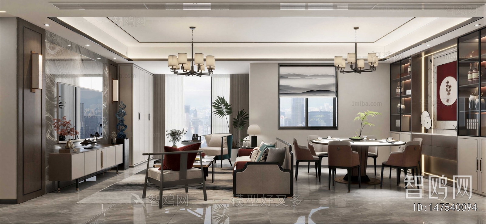 New Chinese Style A Living Room