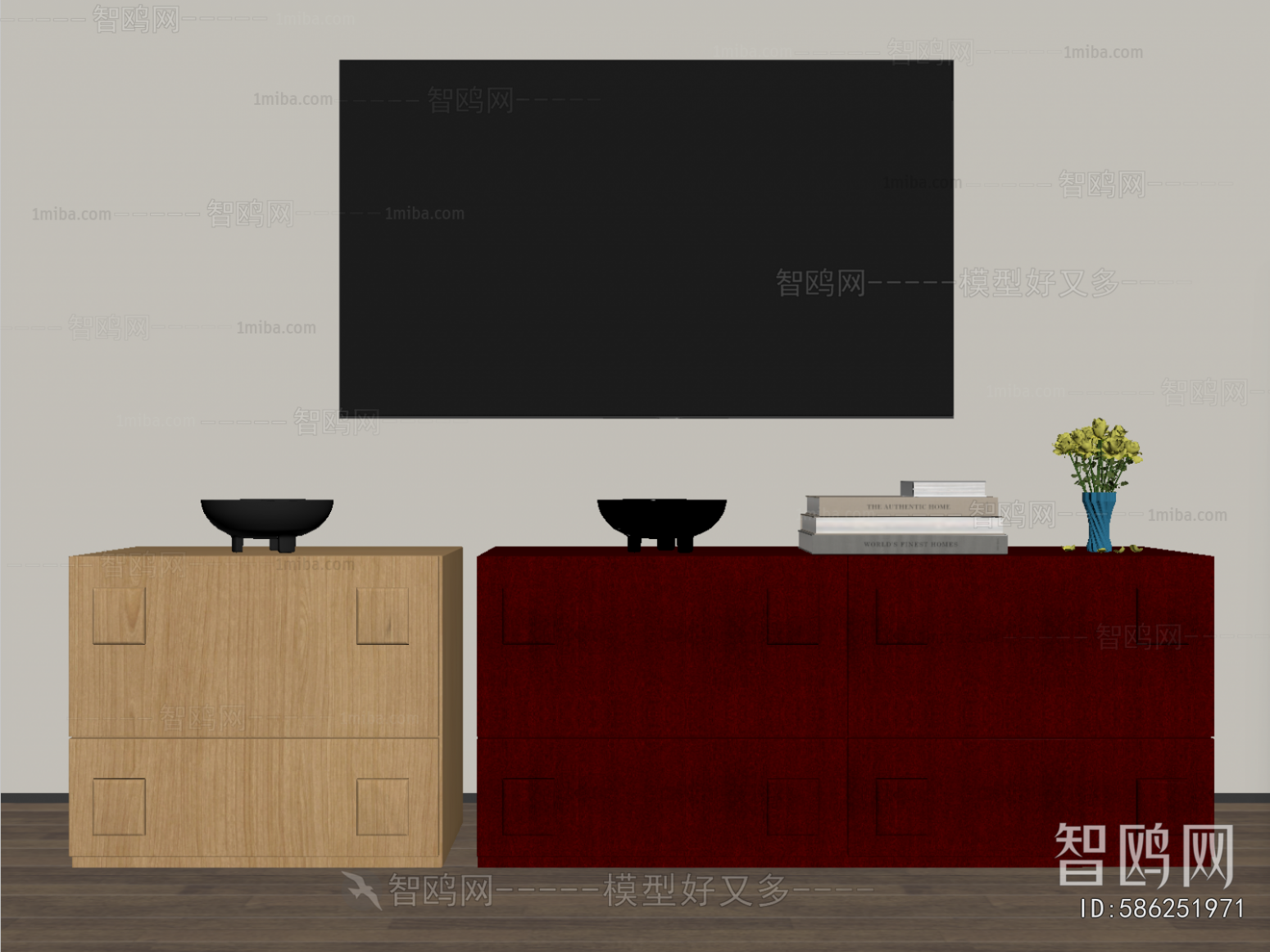 Wabi-sabi Style TV Cabinet