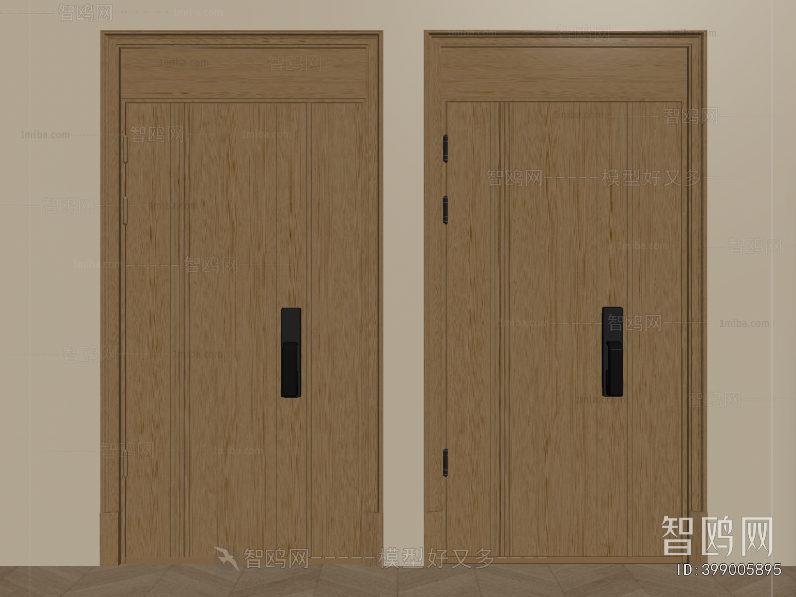 New Chinese Style Unequal Double Door