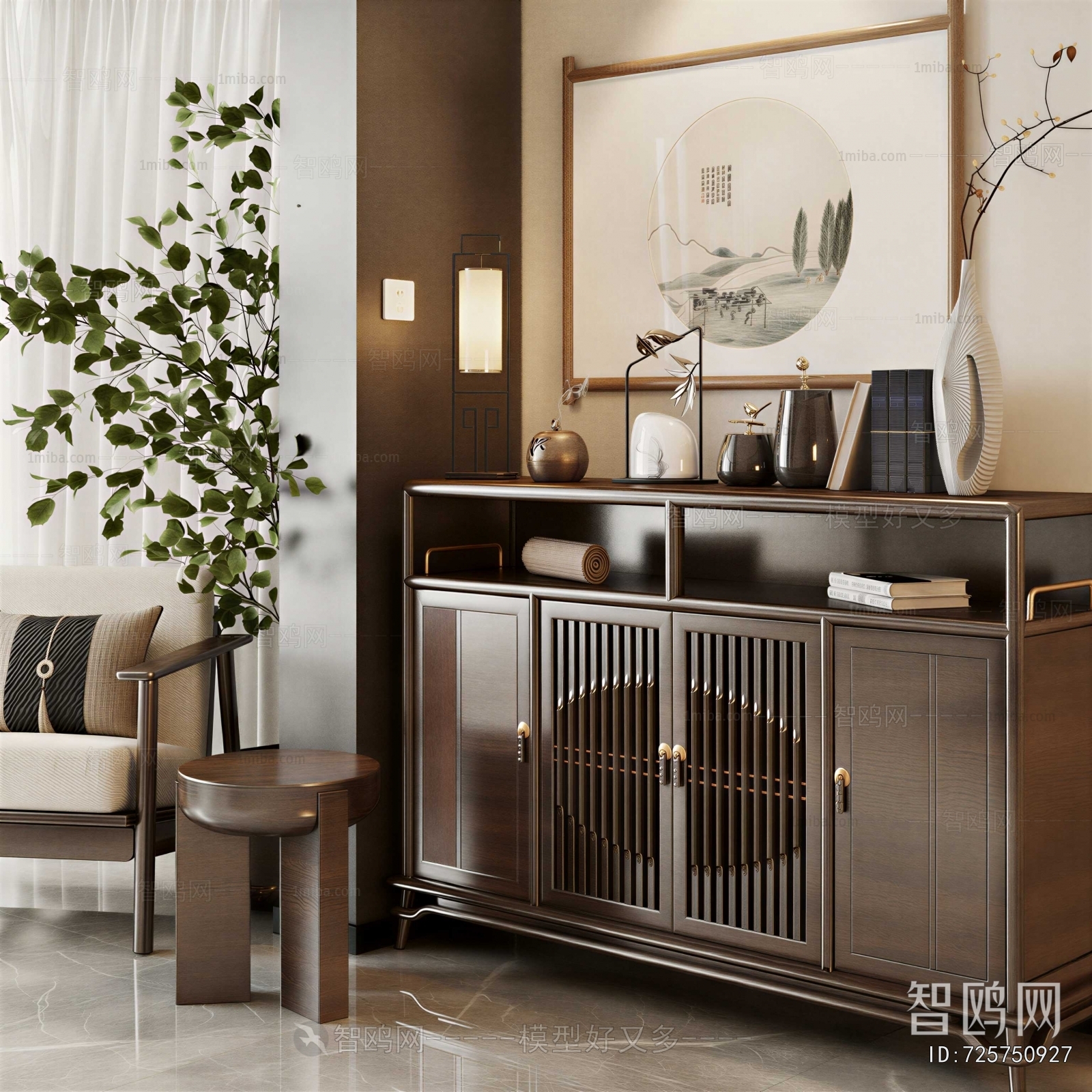 New Chinese Style Entrance Cabinet