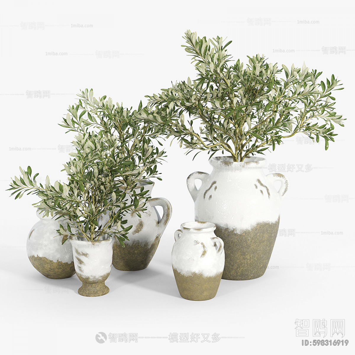 Modern Potted Green Plant