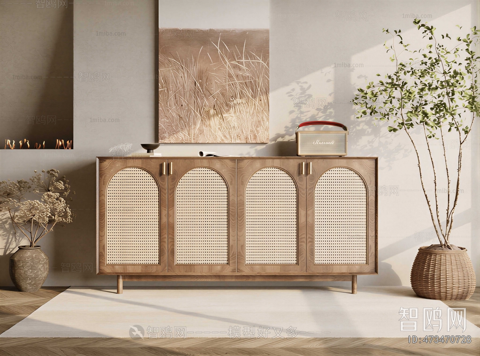 Wabi-sabi Style Entrance Cabinet