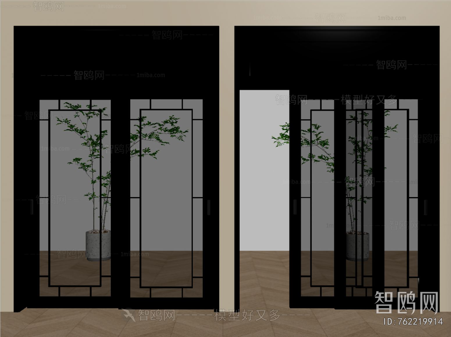 New Chinese Style Sliding Door