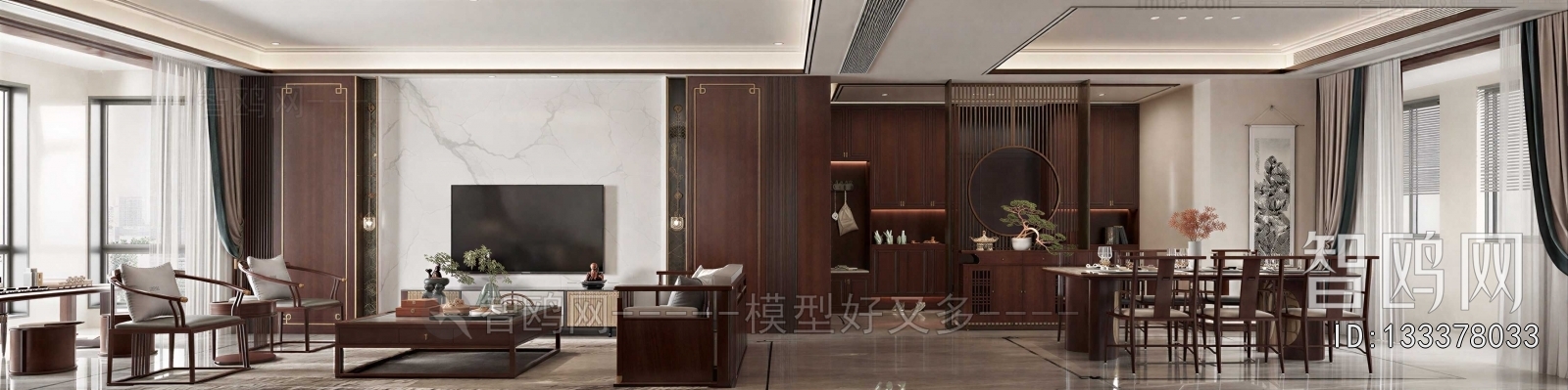 New Chinese Style A Living Room