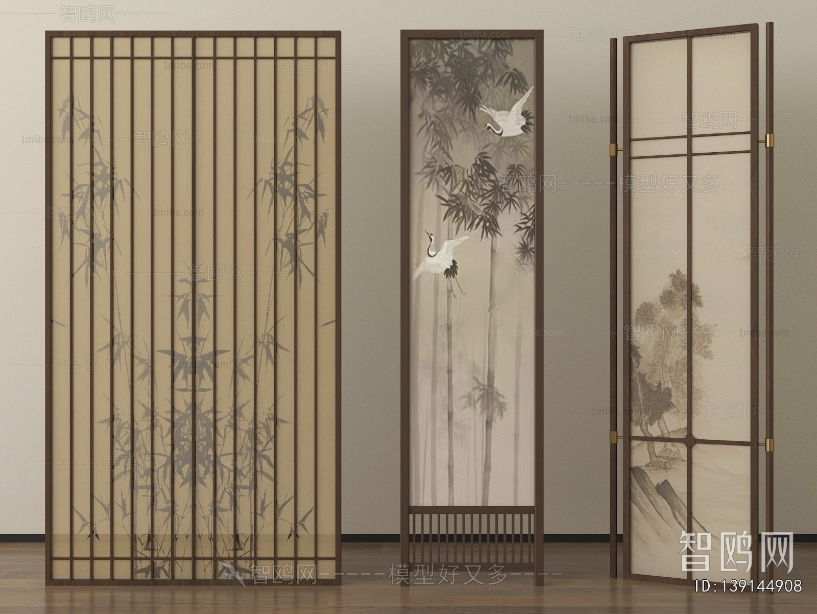 New Chinese Style Wooden Screen Partition