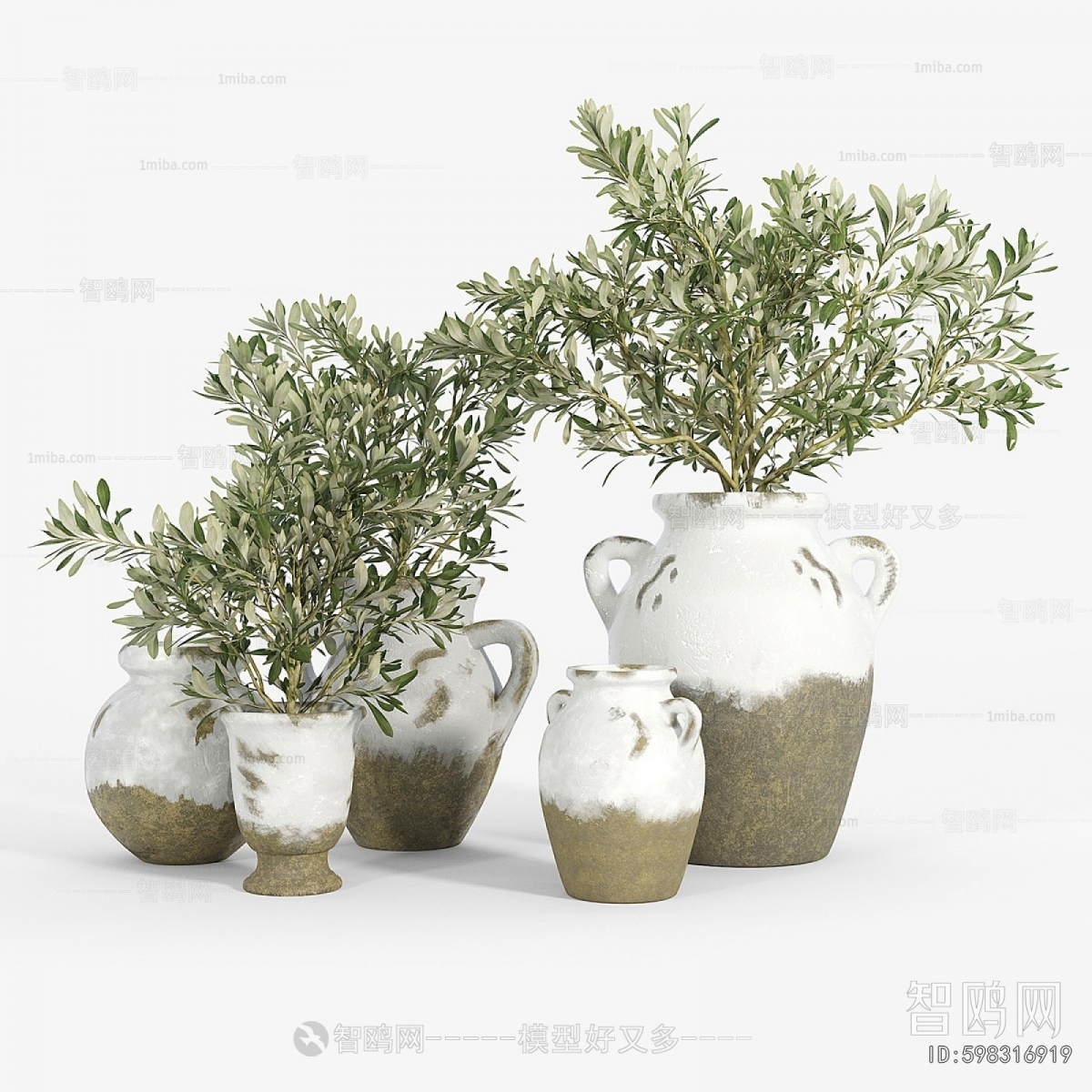 Modern Potted Green Plant