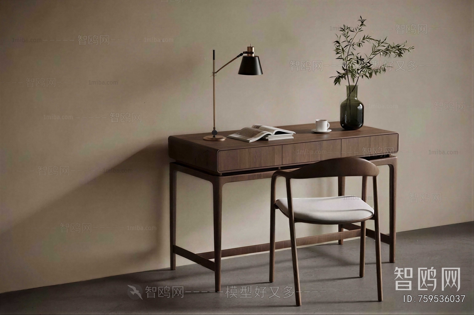 New Chinese Style Computer Desk And Chair