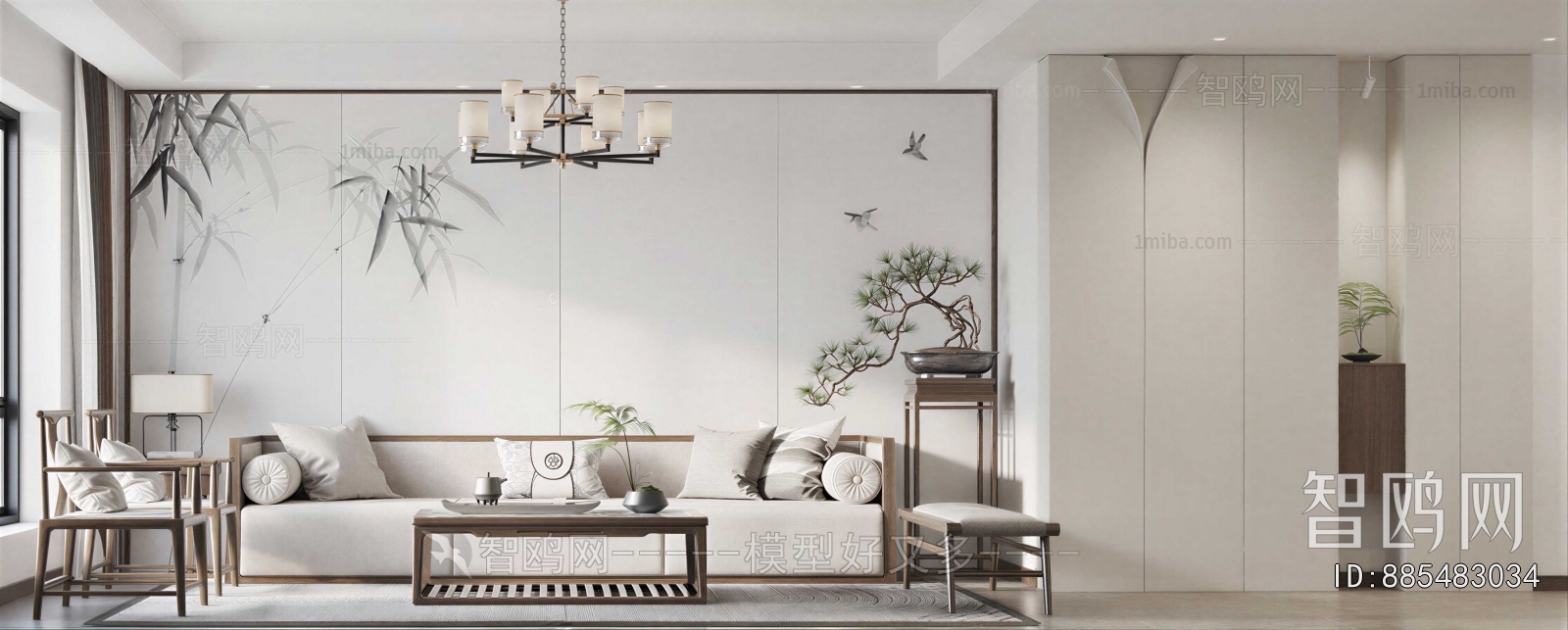 New Chinese Style A Living Room