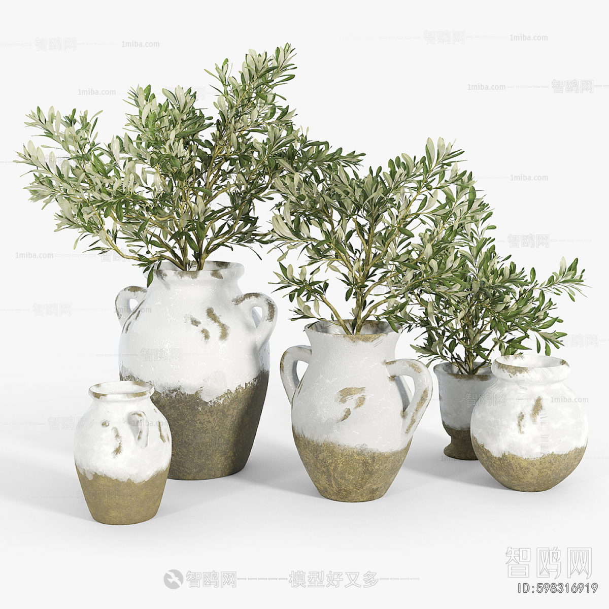 Modern Potted Green Plant