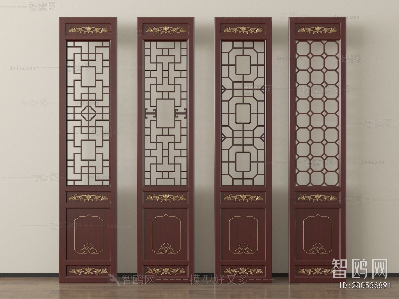 New Chinese Style Wooden Screen Partition