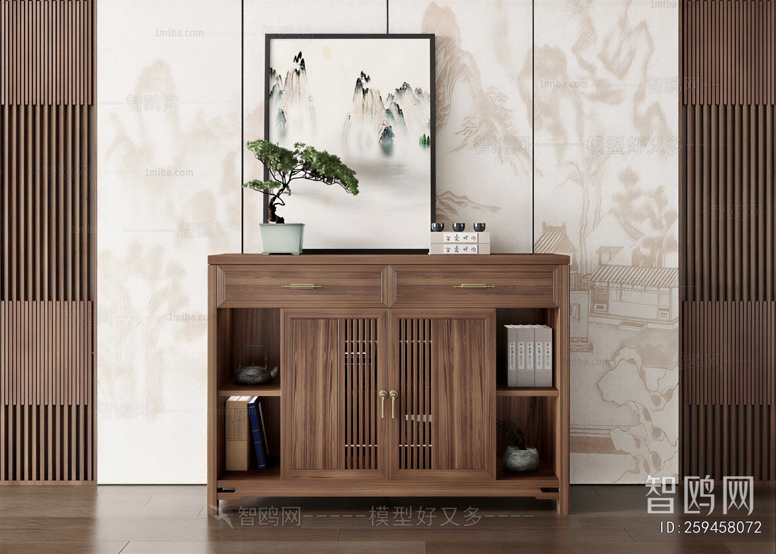 New Chinese Style Entrance Cabinet