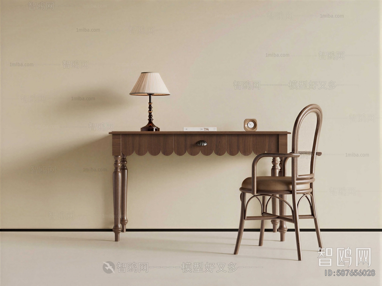 French Style Computer Desk And Chair