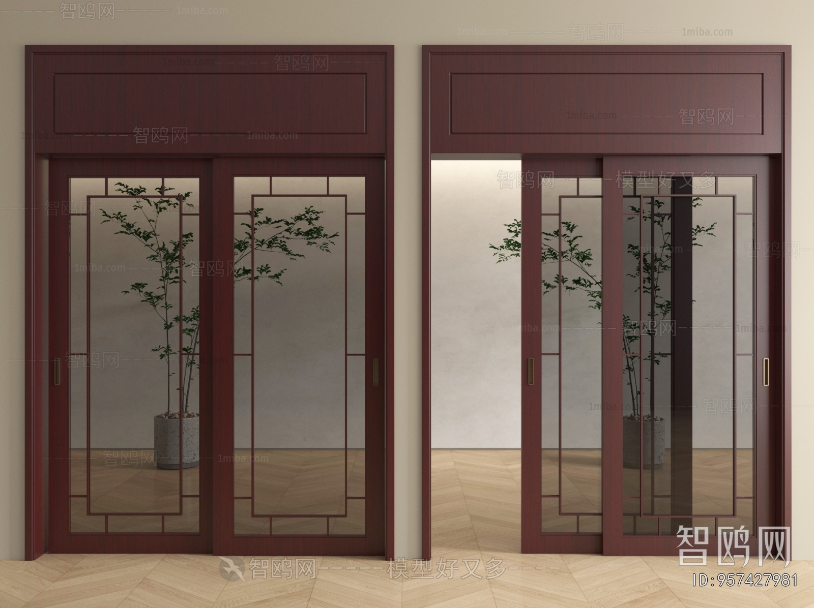 New Chinese Style Sliding Door