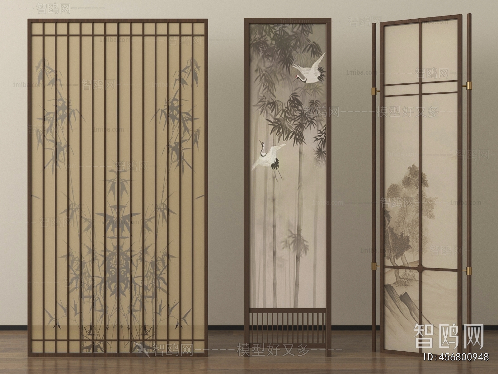 New Chinese Style Wooden Screen Partition