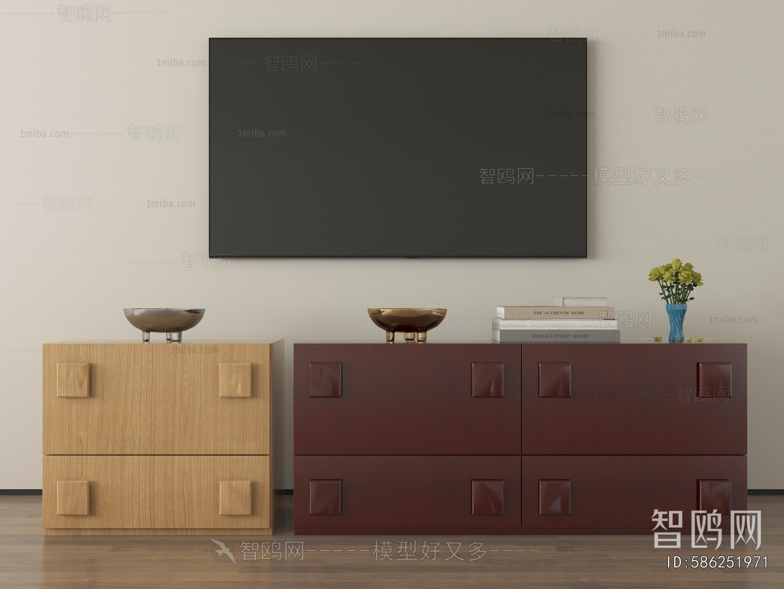 Wabi-sabi Style TV Cabinet