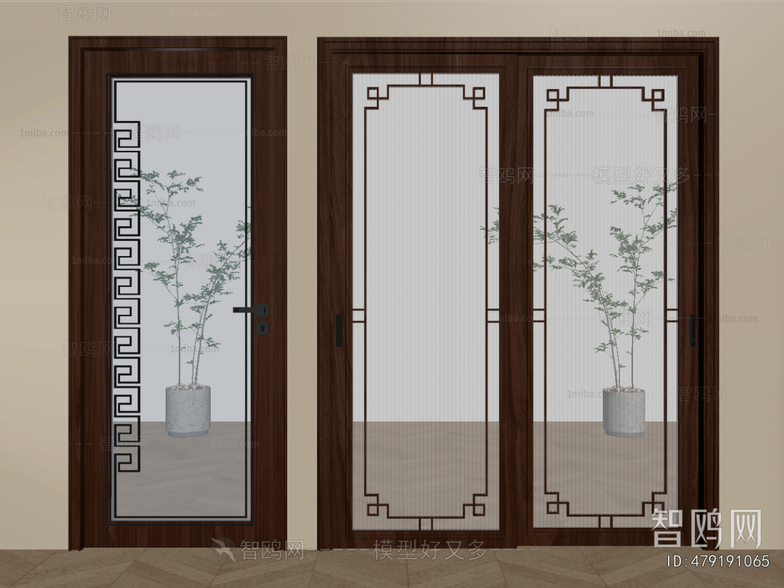 New Chinese Style Single Door