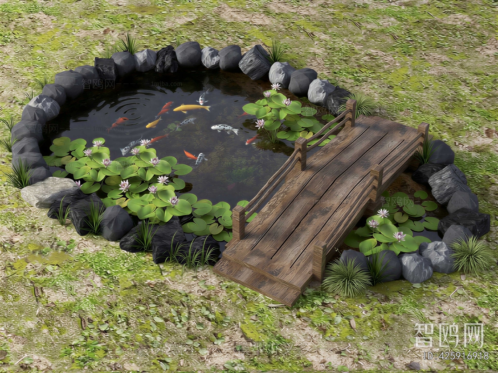 New Chinese Style Rockery Waterscape