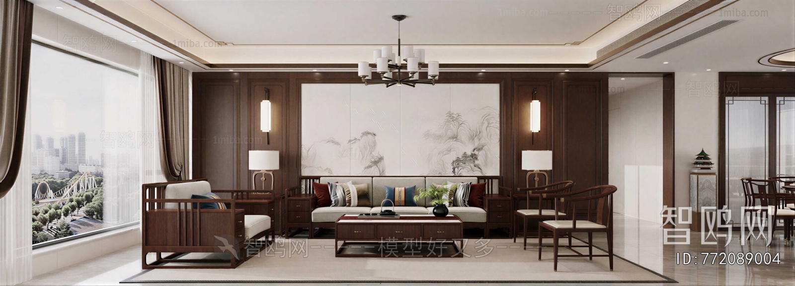 New Chinese Style A Living Room