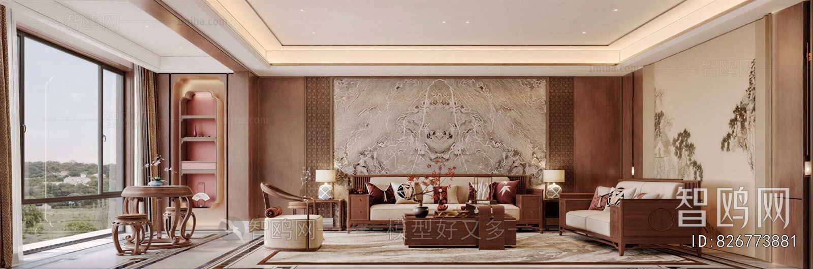 New Chinese Style A Living Room