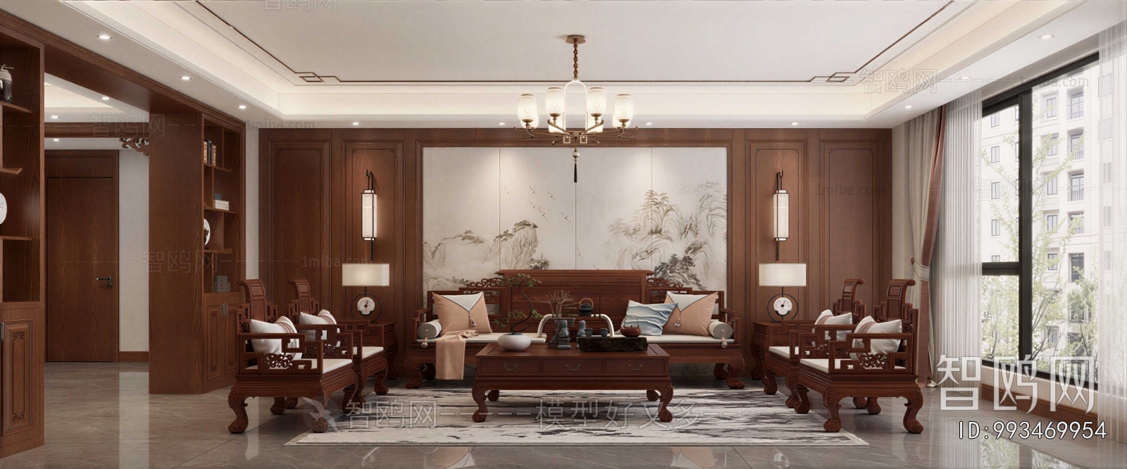 New Chinese Style A Living Room