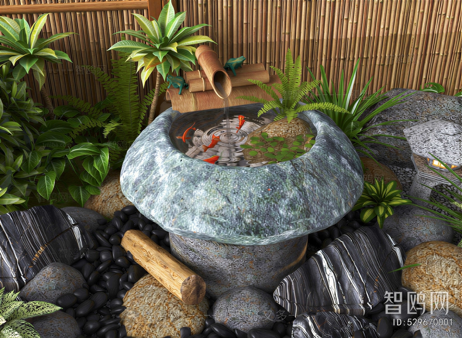 New Chinese Style Rockery Waterscape
