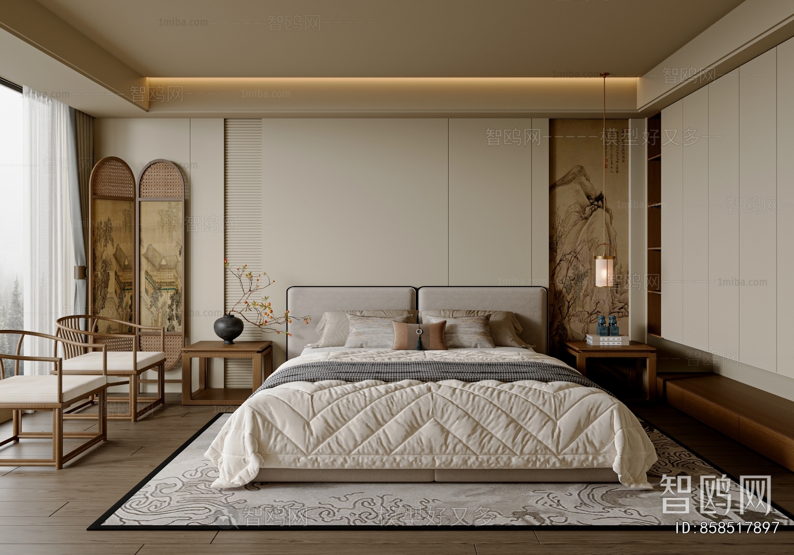 New Chinese Style Bedroom