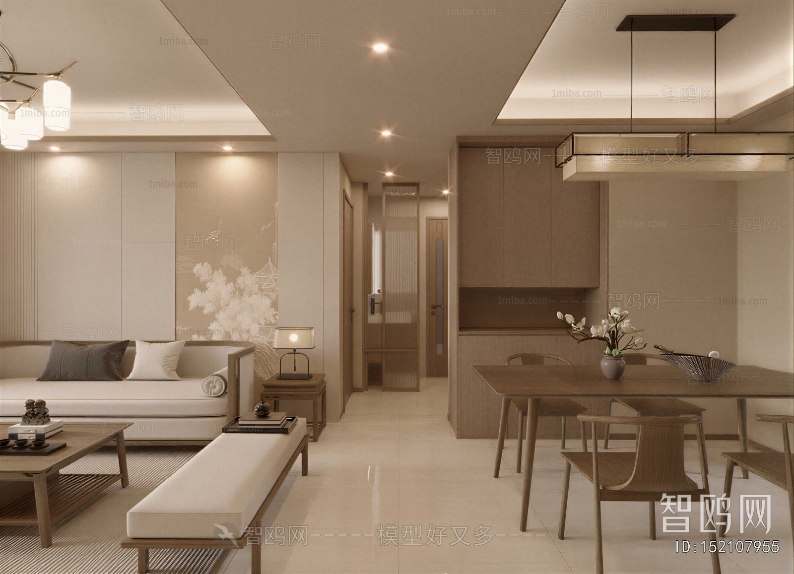 New Chinese Style A Living Room