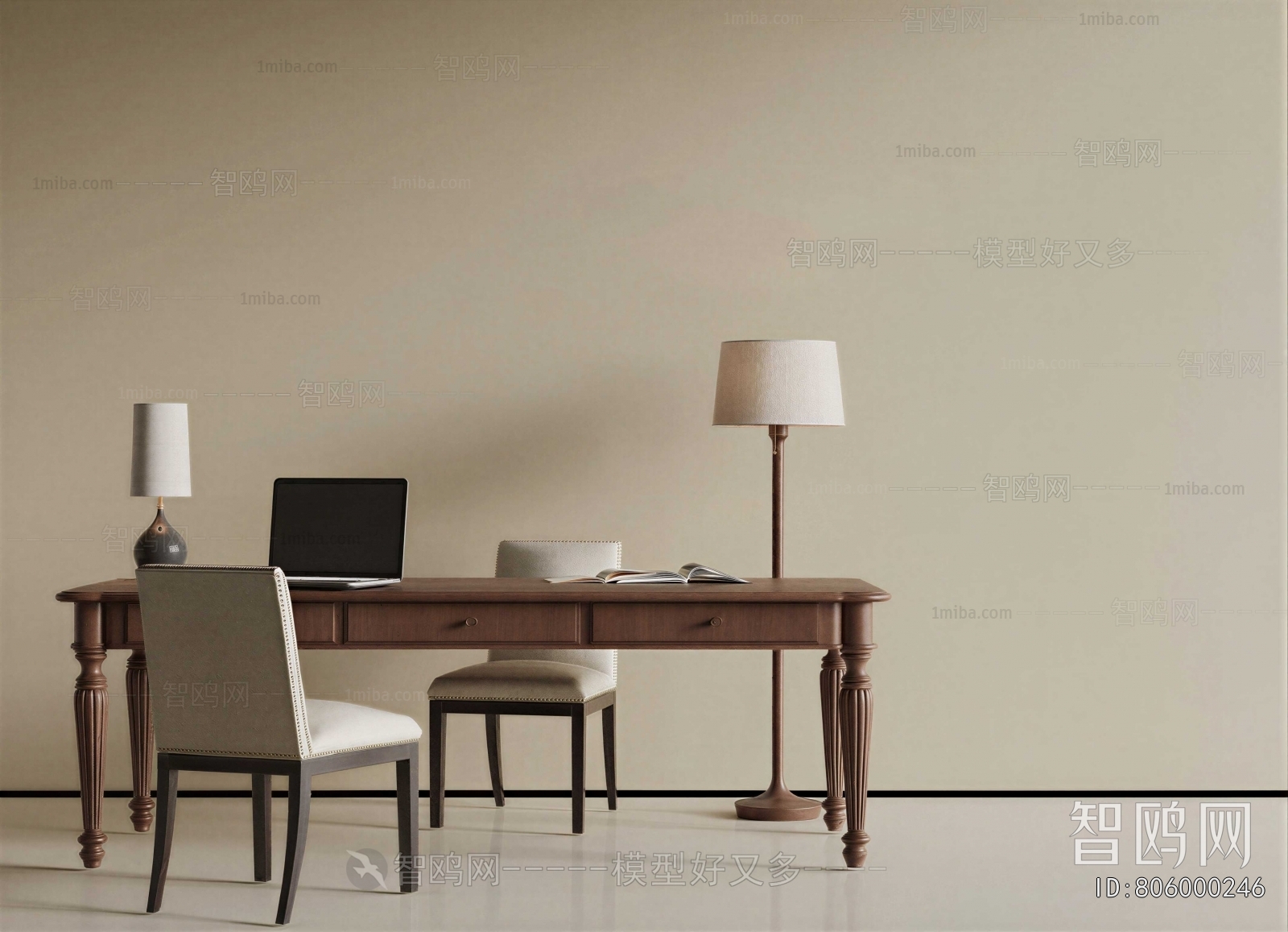 American Style Computer Desk And Chair