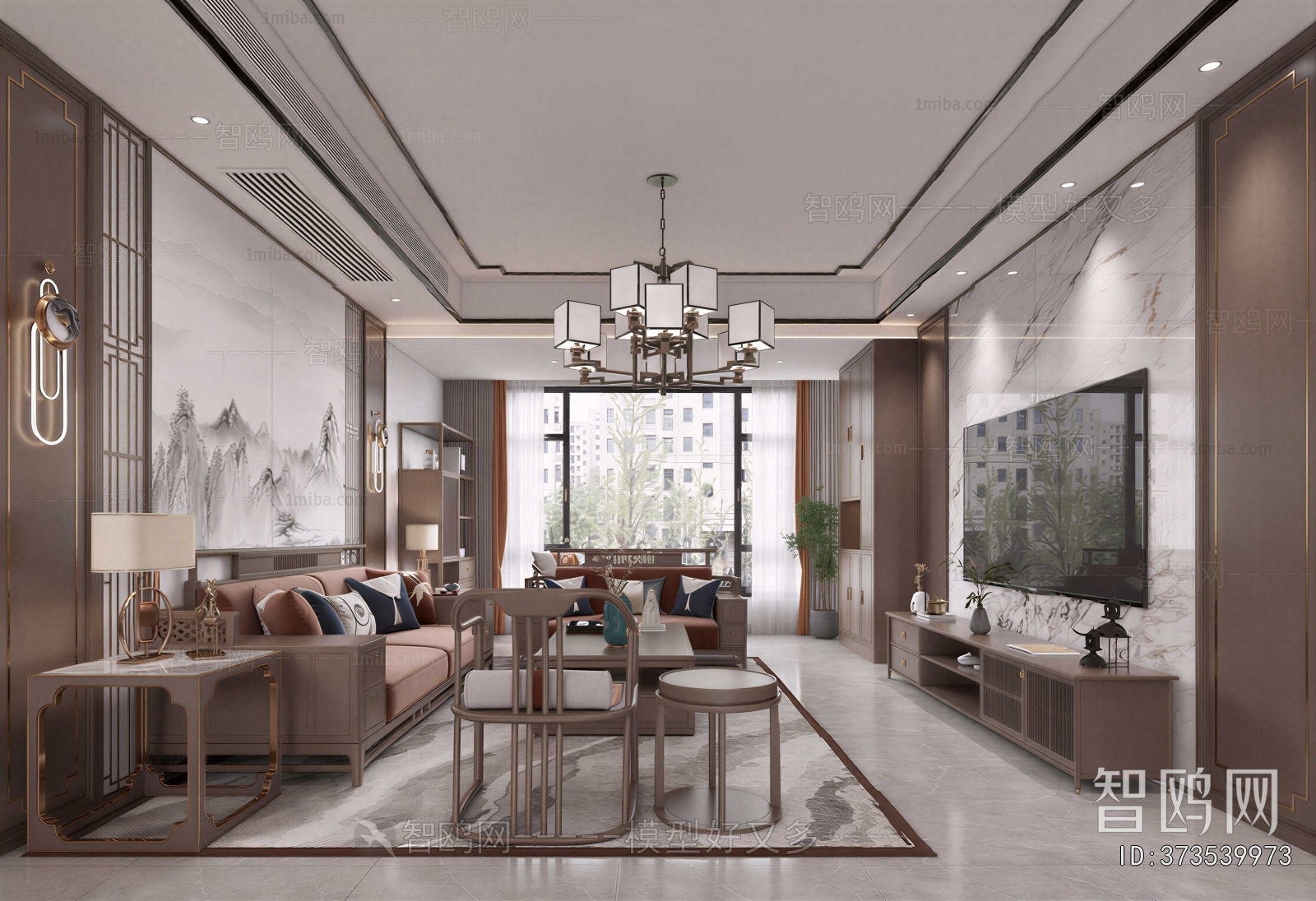 New Chinese Style A Living Room