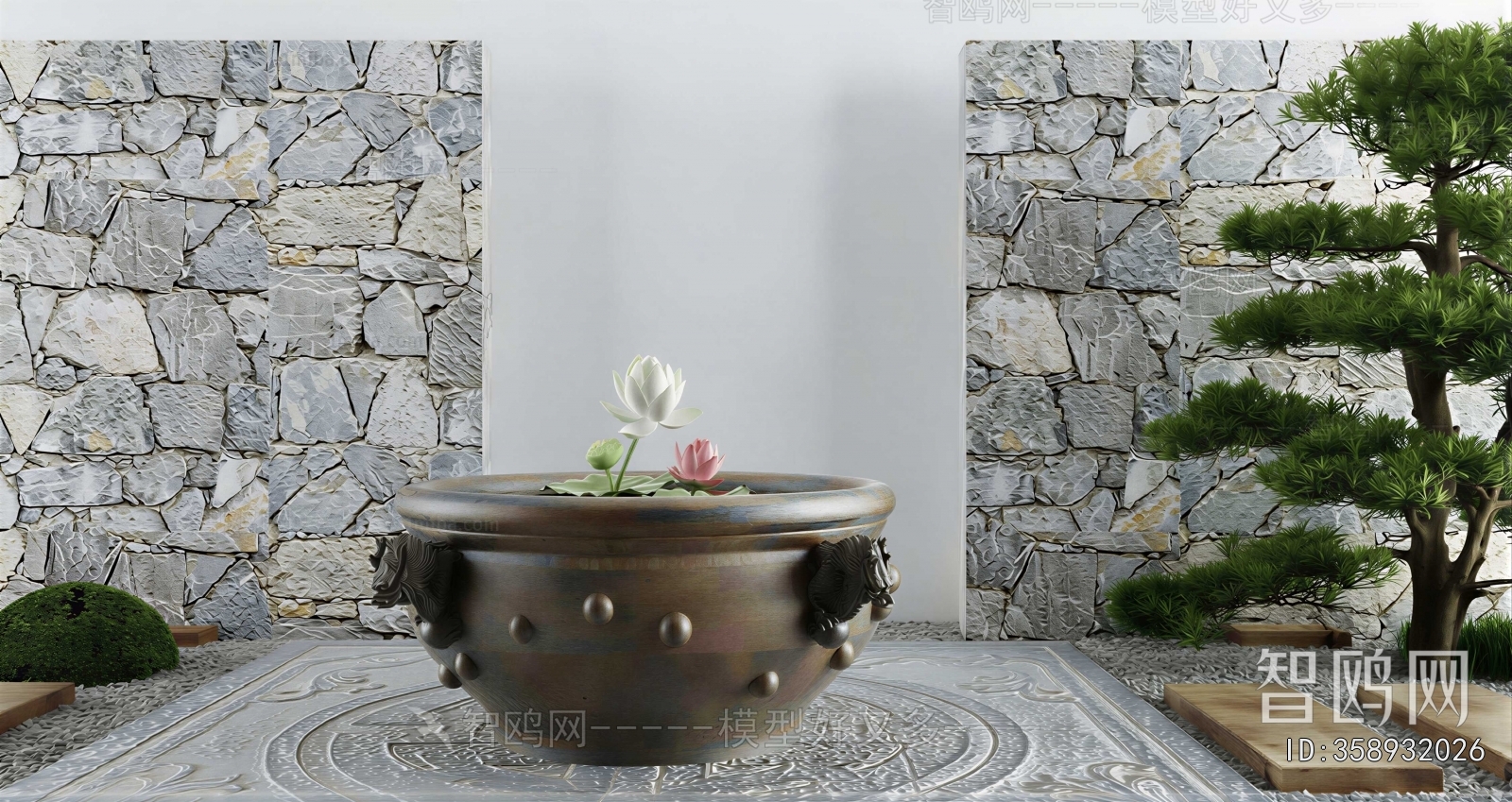 New Chinese Style Rockery Waterscape