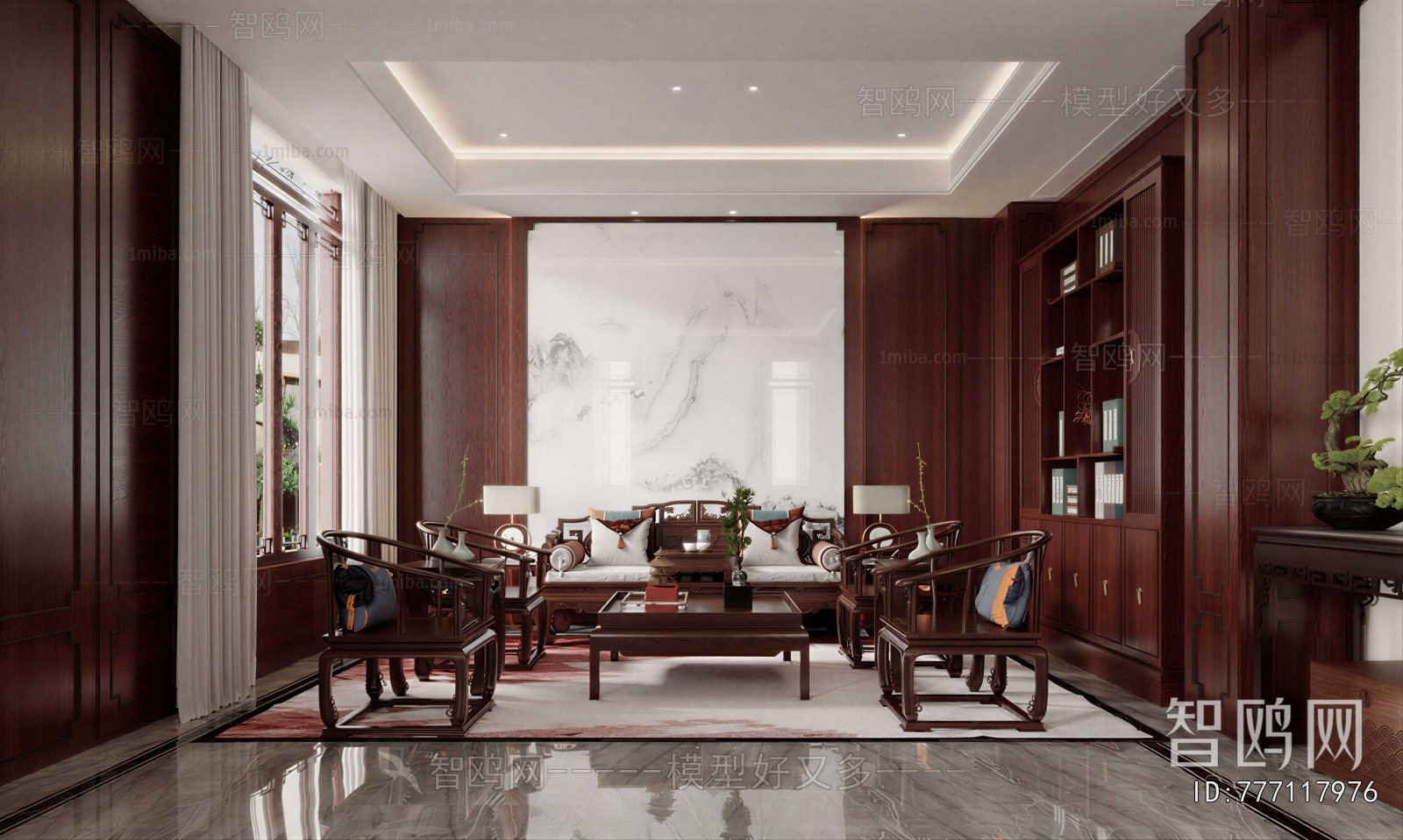 New Chinese Style A Living Room